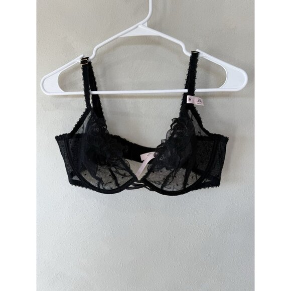 $59 Victoria's Secret 38c 38 C Women’s Bra Black Lace Underwire Adjustable - Picture 1 of 5